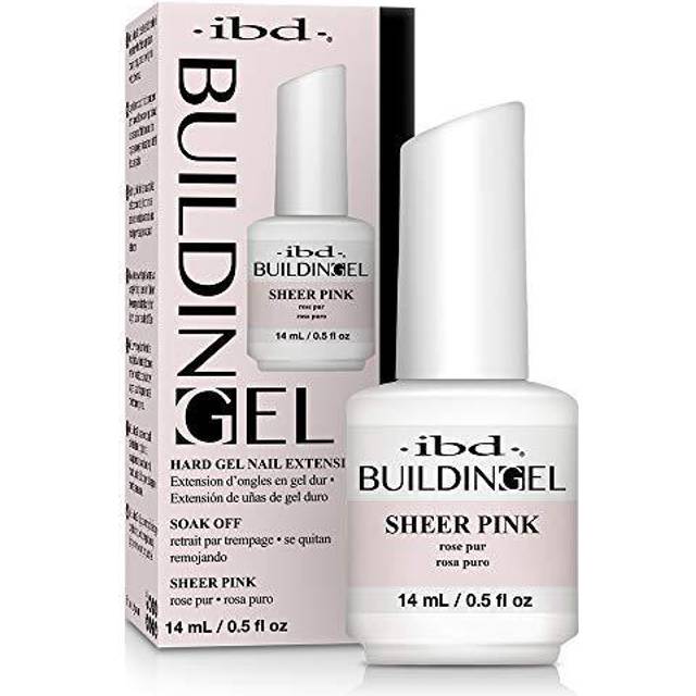 IBD Building Gel Sheer Pink, 1-pack (14 ml) – tillverkad i USA – 2-i-1 uppbyggnadsgel för naturlig nagelförlängning