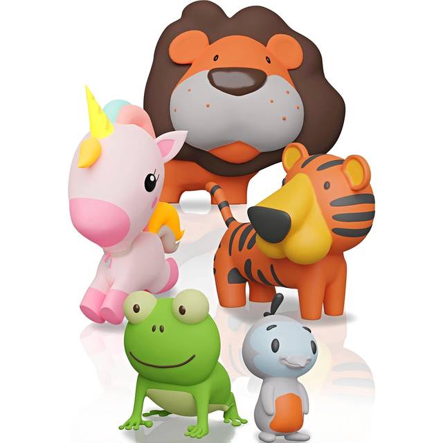 Mold Free Bath Toys for Babies and Toddlers  Animal No Hole Bath Toys  No Mold for Tub Beach Pool  BPA-Free  Dishwasher-Safe  Infant Bath Toys No Hole