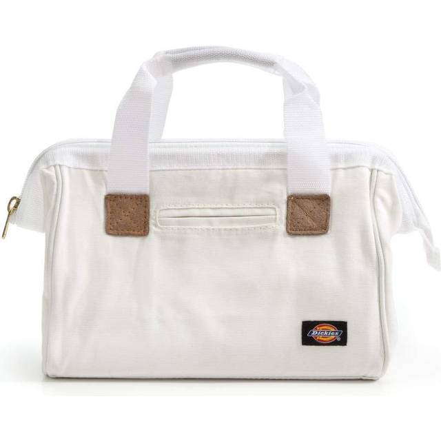 Dickies 12-Inch Durable Canvas Work Bag for Painters  Carpenters  and Builders  Heavy-Duty Zipper  Reinforced Handles  White