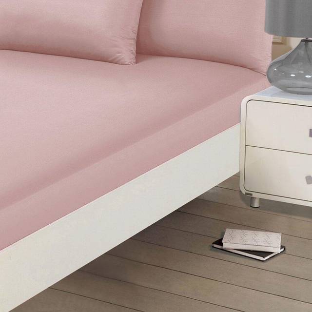 Brentfords Plain Fitted Bed Sheet, Blush Pink - Single