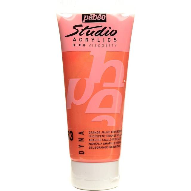 Pebeo Studio Acrylic Paint 100 ml Iridescent Orange Yellow