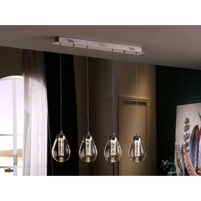 Schuller 394460 Taccia 4 LED Light Bar Pendant Chrome Clear