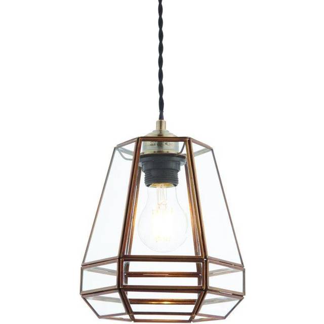 Ensora Lighting Reid Easy fit Glass Lampshade, Gold