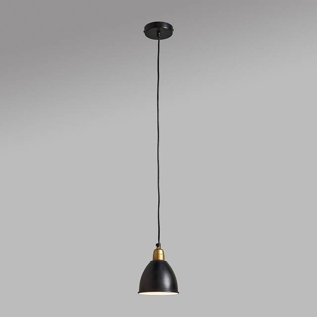 Eli Contemporary Matt Black and Gold Dome Ceiling Pendant Light Fitting