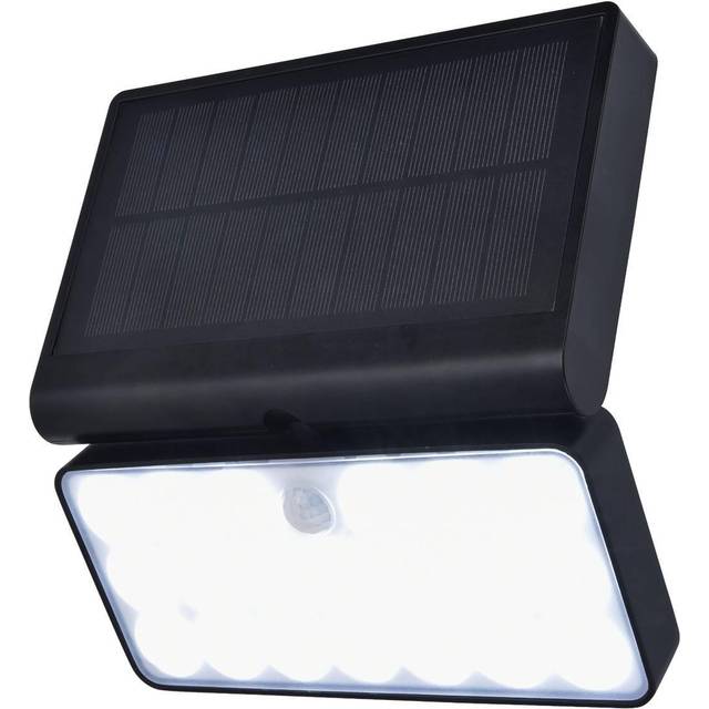 LUTEC TUDA udendørs LED væglampe med solceller og sensor, 120°, 8,5W, IP44, sort
