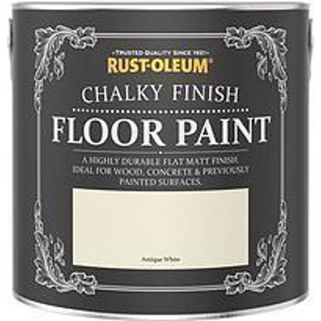 Rust-Oleum Floor Wood & Concrete Paint, Chalky Finish - ANTIQUE WHITE - 2.5L - White