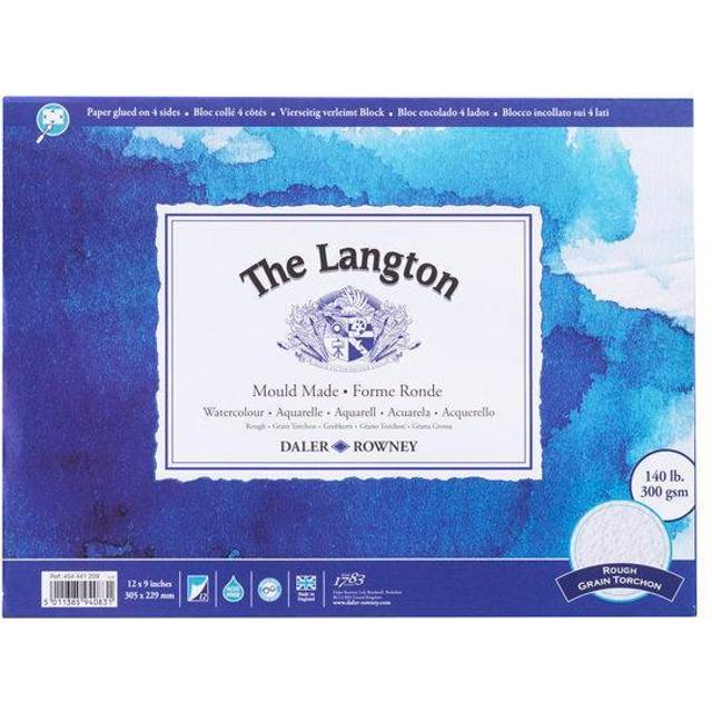 Daler Rowney The Langton Watercolour Block 300gsm 12 sheets Rough 12x9"