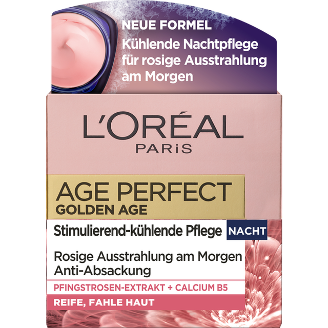 L'Oréal Paris Paris Ansigtspleje Day & Night Golden Age stimulerende og kølende natcreme 50ml