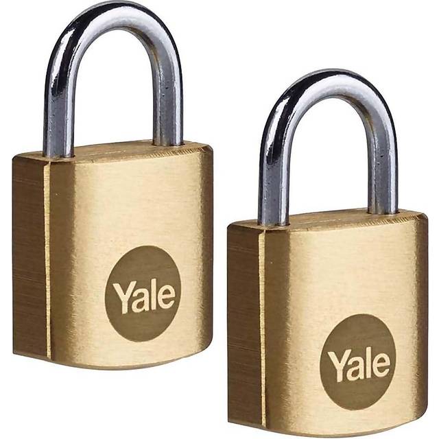 Yale Locks Y110B/20/111/2 Brass Padlock 20mm (2 Pack)