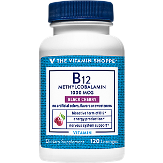The Vitamin Shoppe  B12  Black Cherry  1 000 mcg  120 Lozenges