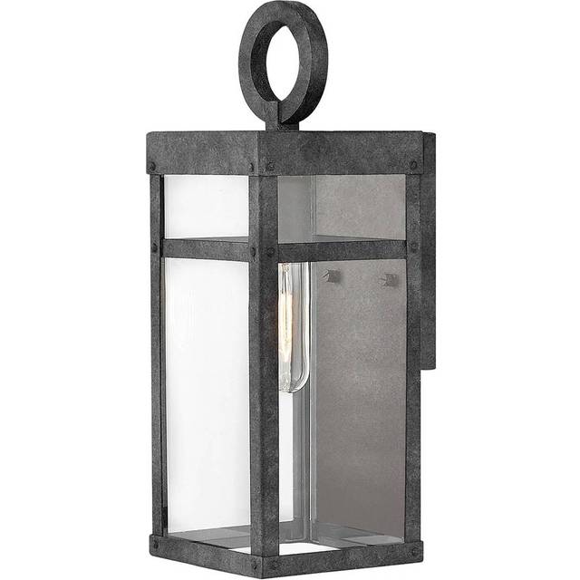 Elstead - Quintiesse Hinkley Porter Outdoor Wall Lantern Aged Zinc, IP44