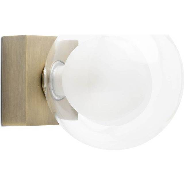 Faro Perla - Bathroom Antique Brass Globe Wall Light 1x g9