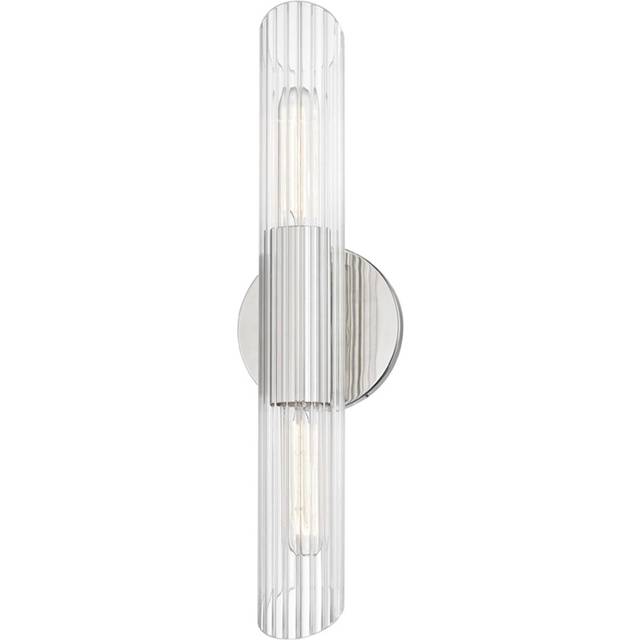 Hudson Valley Lighting - Cecily 2 Light Small Wall Sconce Polished Nickel, Glass