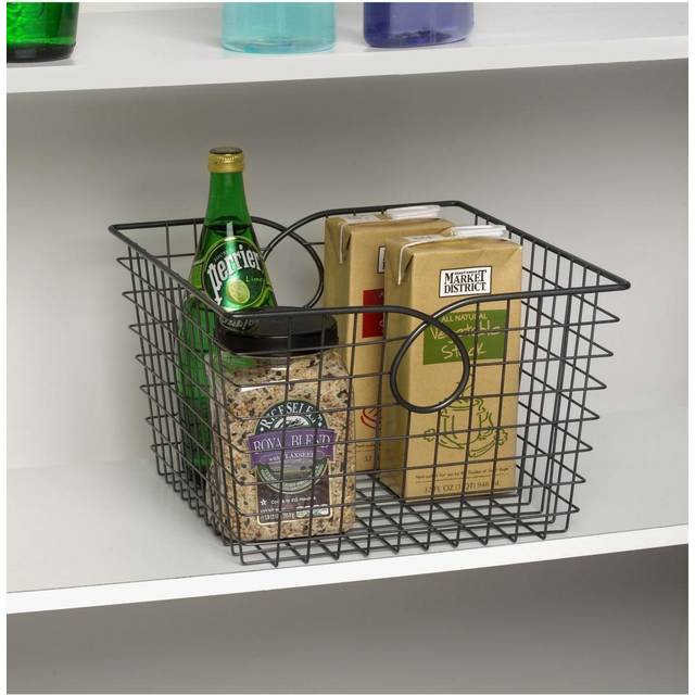 Spectrum Teardrop Wire Large Basket (Industrial Gray) - Storage Bin & D?cor for Bathroom  Closet  Pantry  Under Sink  Toy  Shelf  Kitchen  & Nursery O
