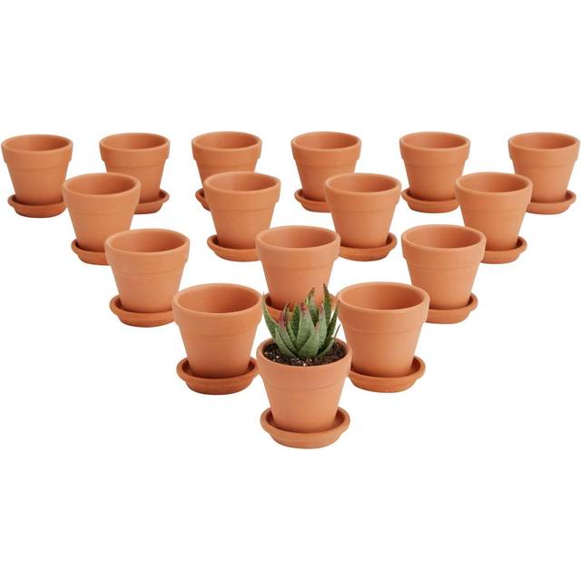 Juvale 2Inch 16Pack Small Terracotta Pots with Saucers and Drainage Hole  Paintable Pottery for Succulents  Plants  Flowers  C