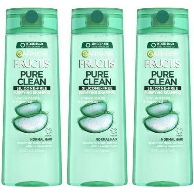Garnier Fructis Pure Clean Purifying Shampoo  Silicone-Free  12.5 Fl Oz  3 Count (Packaging May Vary)