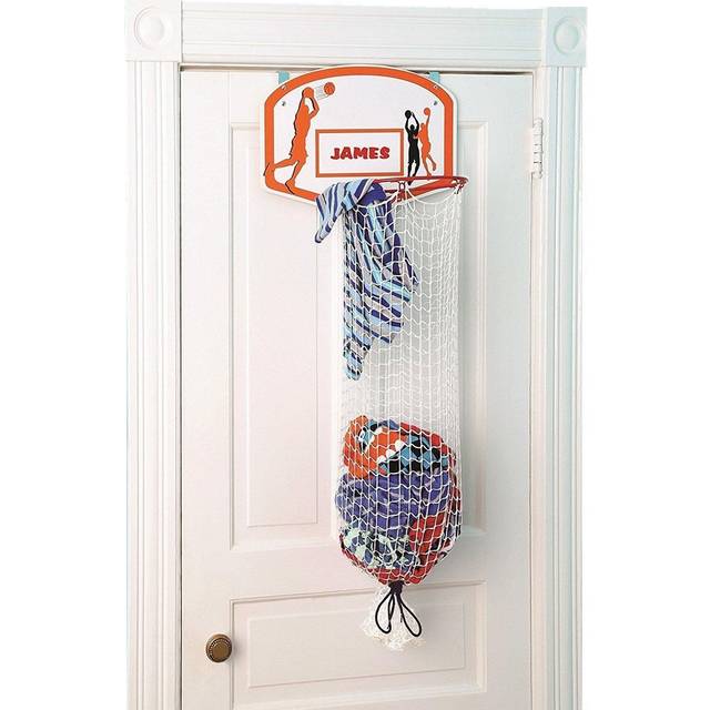 Etna Over the Door Basketball Laundry Hamper -Space Saving Hanging Laundry Hamper with Metal Ring, Backboard, Drawstring Bag-Fun Laundry Hamper to use