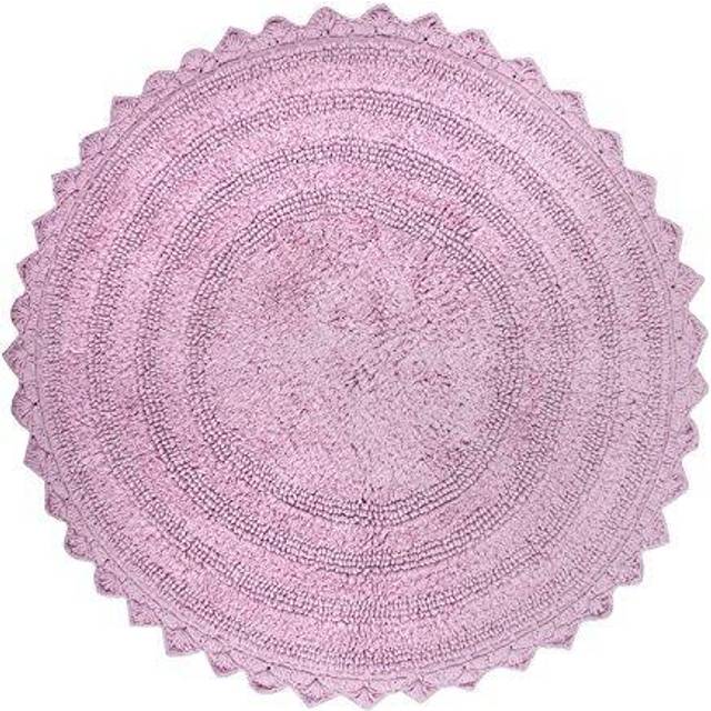 "DII Crochet Collection Reversible Bath Mat  Round  27.5"""""""" Diameter  Mauve"