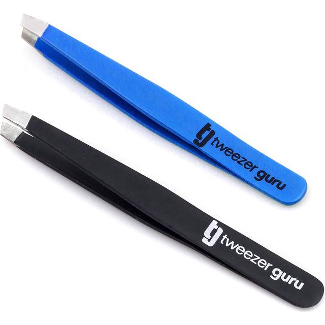2pc Slant Pointed Precision Tweezers for Eyebrows  Ingrown Hairs  Blackheads - Sharp Needle Nose for Plucking  Splinters