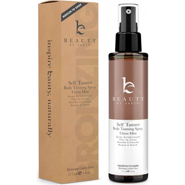 Beauty By Earth, Self Tanner Body Tanning Spray, Medium to Dark, Citrus Mint, 6 fl oz (177 ml)