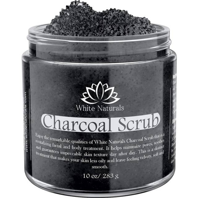 Charcoal Scrub  Moisturizing and Exfoliating Face Foot & Body Scrub  Organic Scrub Fights Stretch Marks  Fine Lines and Natural Exfoliator Salt Body S
