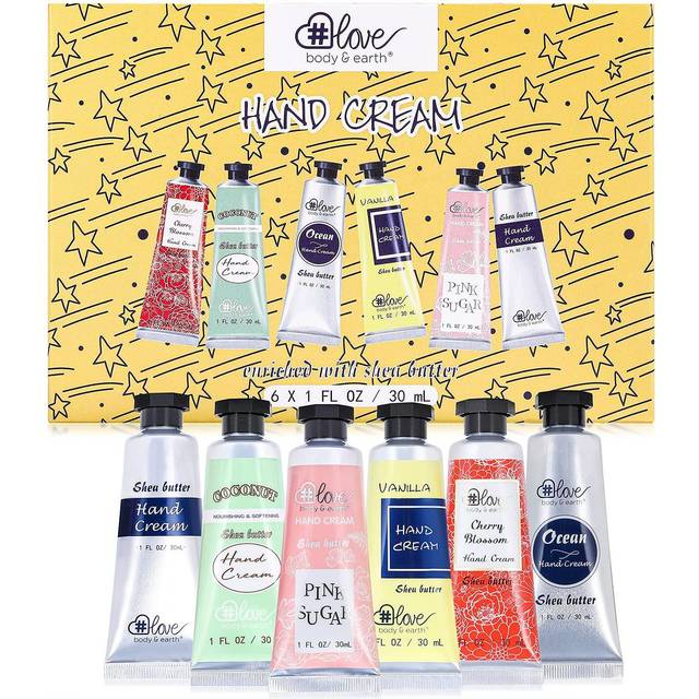 Hand Cream Set - Pack of 6 Hand Cream Gift Set Enriched with Shea Butter and Glycerin for Dry Hands, Travel Size Hand Cream, Gifts for Women, Birthday