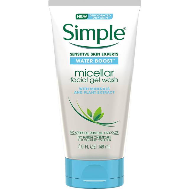 Simple Water Boost Micellar Facial Gel Wash for Sensitive Skin  5 Ounce (Pack of 3)