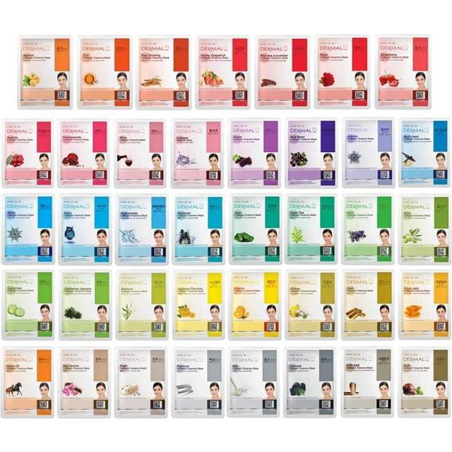 DERMAL 39 Combo Pack A Collagen Essence Korean Face Mask - Hydrating & Soothing Facial Mask with Panthenol - Hypoallergenic Self Care Sheet Mask for A