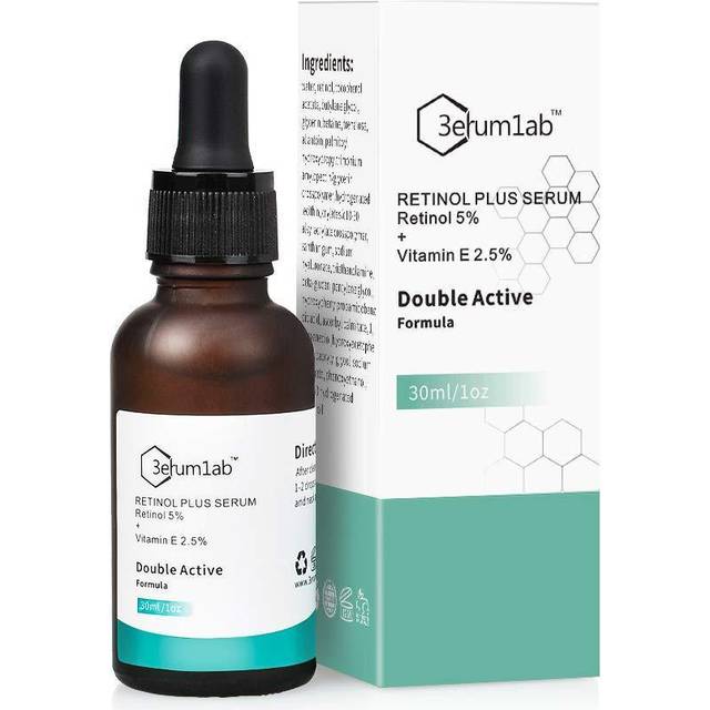 Retinol Serum High Strength for Face and Skin, Unique Double Active Ingredients of 5% Retinol & 2.5% Vitamin E,