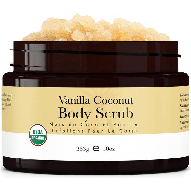 Organic Vanilla Coconut Sugar Scrub for Body Polish  Exfoliating Body Scrub Exfoliator & Foot Scrub  Body Exfoliator for Women Exfoliation  Sugar Scru