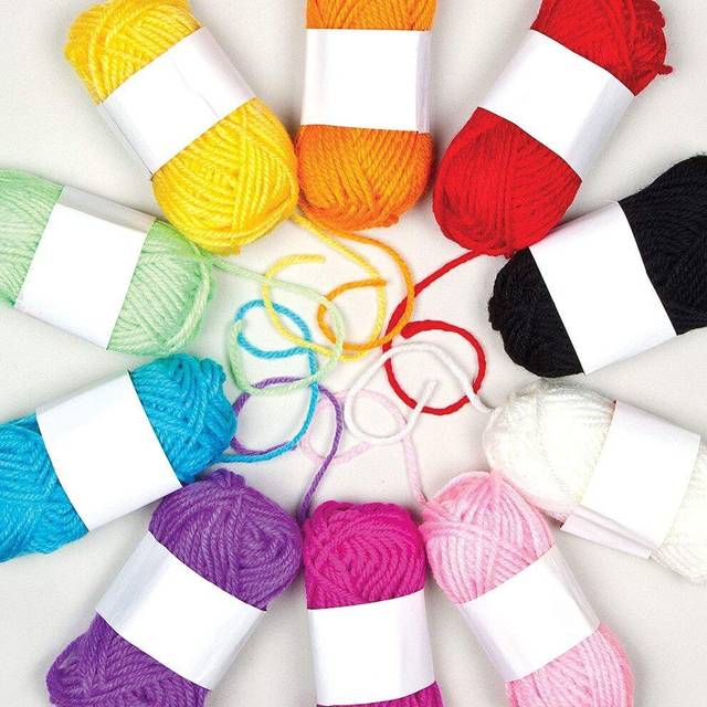 AG238 Coloured Wool Value Pack â Creative Kids' Arts and Craft Supplies to Decorate Cards, Collage and Projects (Pack of 10), Assorted, 10g