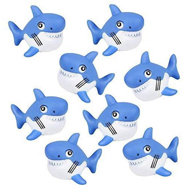ArtCreativity Rubber Squirting Sharks for Kids - Pack of 12 Bath Tub Squirts and Pool Toys for Toddlers  Safe and Durable Water Squirters  Birthday Pa