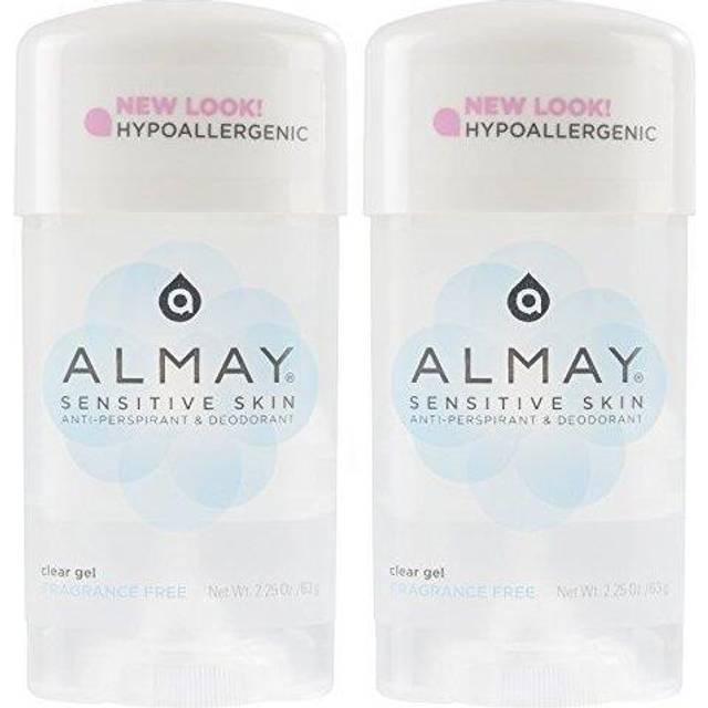 Almay Sensitive skin Clear Gel, Anti-Perspirant & Deodorant, Fragrance Free, 2.25-Ounce Stick (Pack of 2)