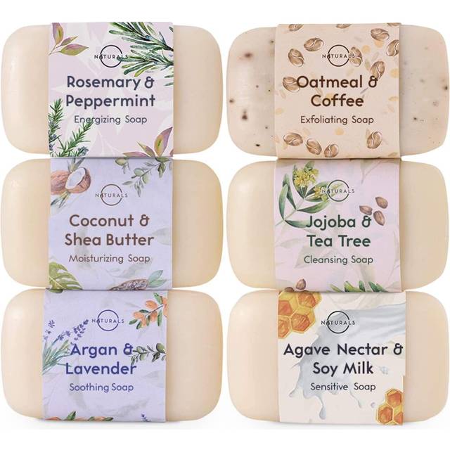 O Naturals 6 Piece Moisturizing Body Wash Soap Bar Collection. 100 Percent Natural, Made With Organic Ingredients, Infused With Therapeutic...