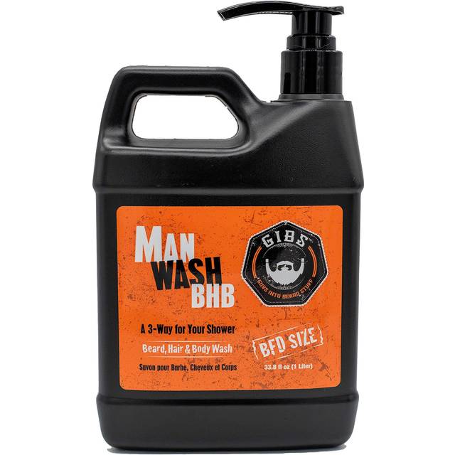 gIBS Man Wash 3 in 1 (Beard  Hair & Body) for Men with Tea Tree Oil  T