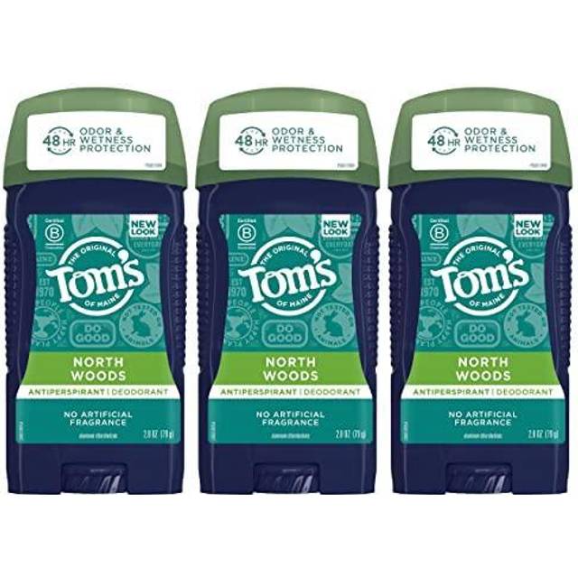 Tom's of Maine Antiperspirant Deodorant for Men  North Woods  2.8 oz  Pack of 3 (Packaging May Vary)