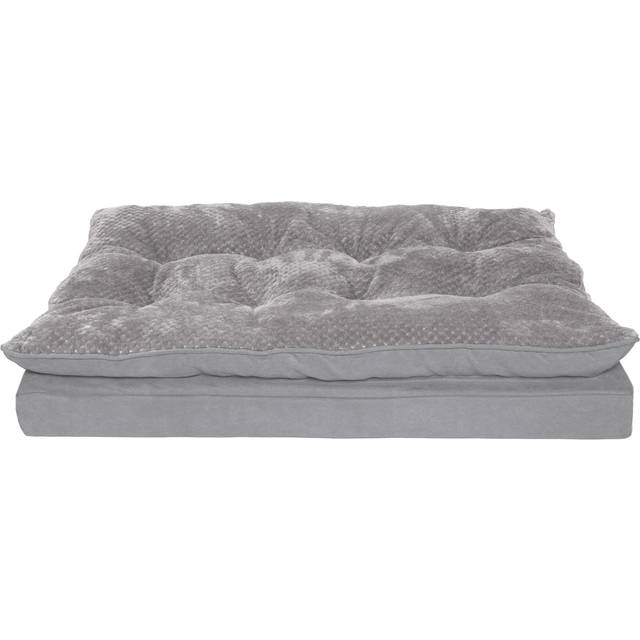 Furhaven Orthopedic Dog Bed for Medium/Small Dogs w/ Pillow Cushion Top & Removable Washable Cover  For Dogs Up to 35 lbs - Minky Plush & Suede Pillow