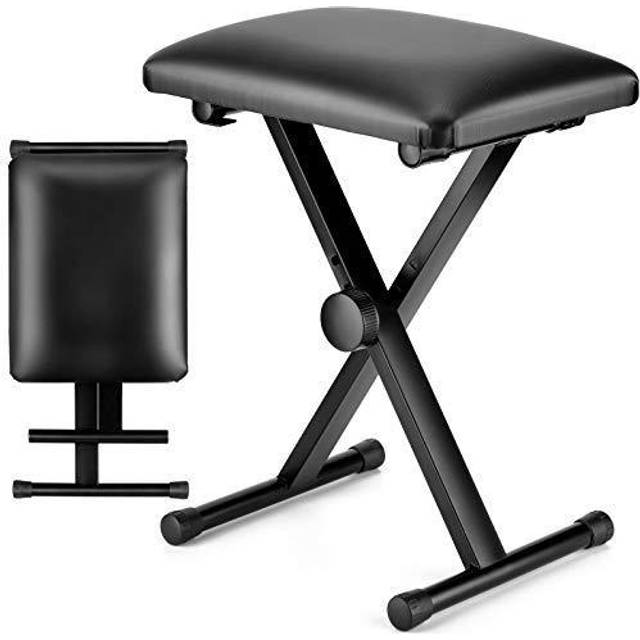 CAHAYA Keyboard Bench X-Style Height Adjustable 16.3-19.6in Padded Cushion Piano Stool Bench Keyboard Chair for Keyboards Piano CY0257