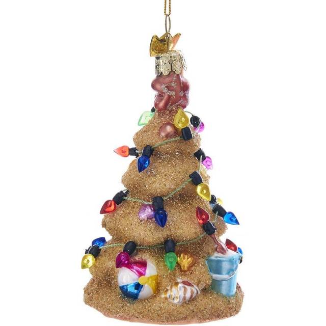 Kurt Adler Noble Gems Sand Christmas Tree Glass Ornament