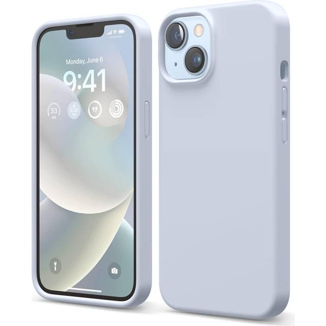 elago Flytande silikonfodral kompatibelt med iPhone 14 (6,1 tum), högkvalitativ silikon, heltäckande telefonskydd, 4-lagers stötsäkert mjukt mikrofiberfoder