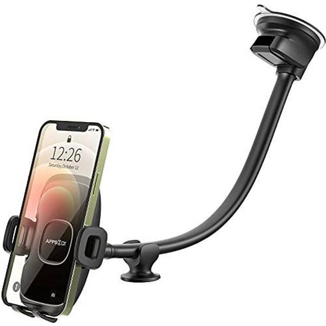 APPS2Car 13'' Gooseneck Car Phone Holder Heavy Duty Phone Holder for Truck  Flexibile Long Arm Anti shake stabilizerWindshield Car Phone Mount Suction