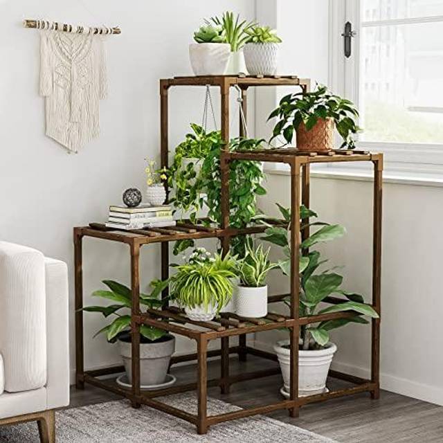 Plant Stands Indoor Outdoor Corner Shelf Plant Holder for Living 4-Tier Corner Stands Plant Rack Indoor Multiple Plants Patio Balcony Garden