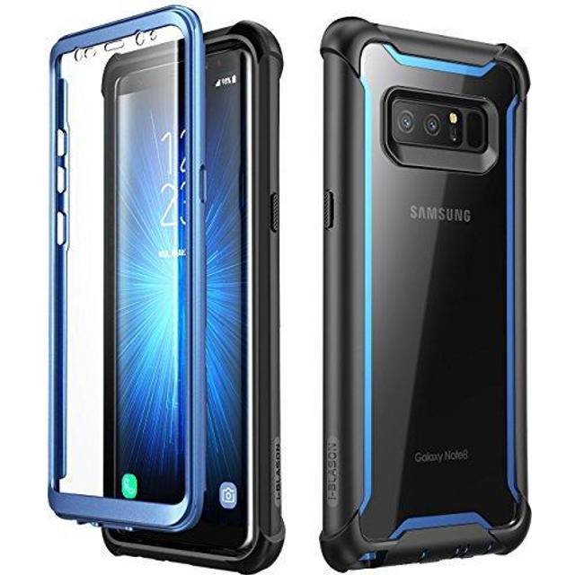 i-Blason Case for Galaxy Note 8 2017 Release  Ares Series Full-body Rugged Clear Bumper Case with Built-in Screen Protector (Black/Blue)