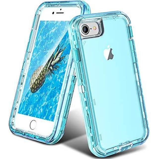 ORIbox fodral kompatibelt med iPhone SE fodral 2022/2020, kompatibelt med iPhone 7-fodral, kompatibel med iPhone 8-fodral, kraftigt stötsäkert skydd mot fall klart fodral