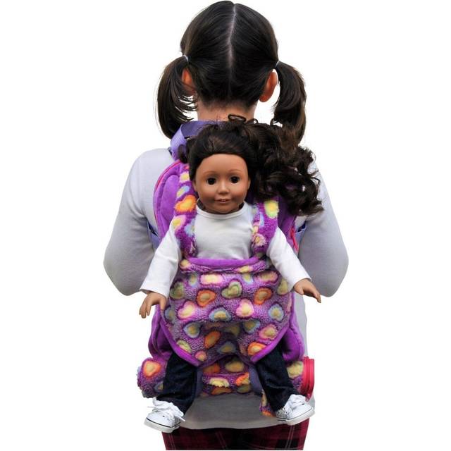 THE QUEEN'S TREASURES Doll Accessories  Pink Baby Doll Backpack Carrier and Doll Sleeping Bag  Compatible for use with 15 and 18 Inch Americ