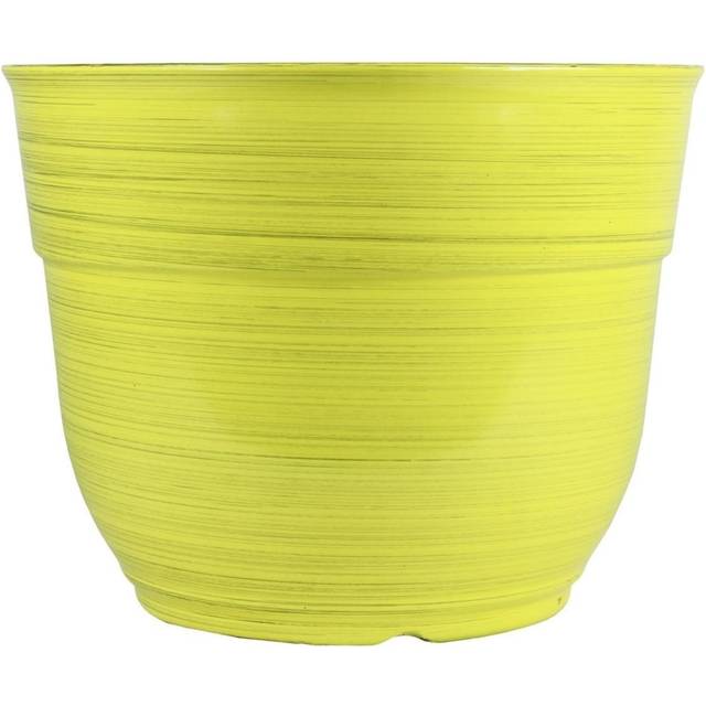 "Garden Elements Glazed Brushed Happy Large Plastic Planter  15"""" (2  B"