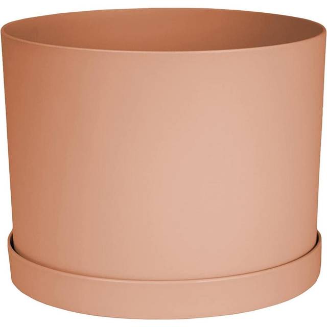 Bloem Mathers Planter wSaucer Tray 8 Muted Terra Cotta