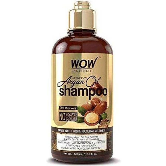 WOW Moroccan Argan Oil Shampoo With DHT Blockers - Boost Fast Hair Growth, Reduce Frizz, Hair Loss - Clean Scalp, Stronger Hair - For Soft & Smooth Ha