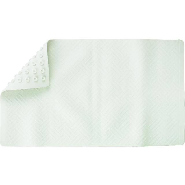 LIVING ACCENTS 28 in. L x 16 in. W White Thermo Plastic Elastomer Bath Mat Latex Free