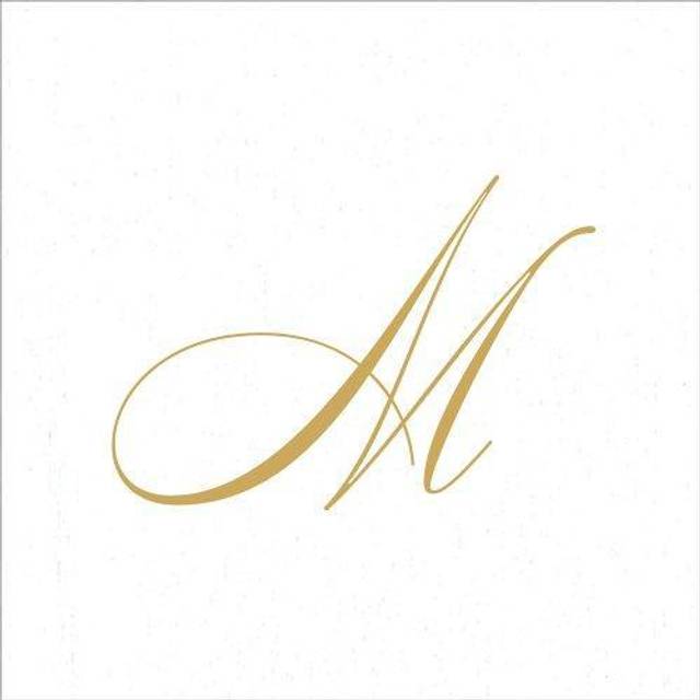 Entertaining with Caspari White Pearl Paper Linen Cocktail Napkins  Monogram Initial M  Pack of 30 (2900CG.M)